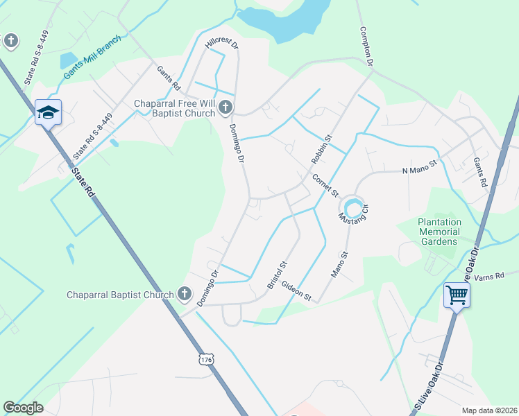 map of restaurants, bars, coffee shops, grocery stores, and more near 285 Domingo Drive in Moncks Corner