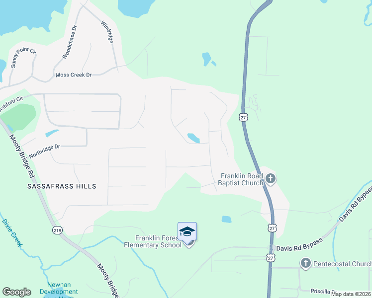 map of restaurants, bars, coffee shops, grocery stores, and more near 107 Oakmont Drive in LaGrange