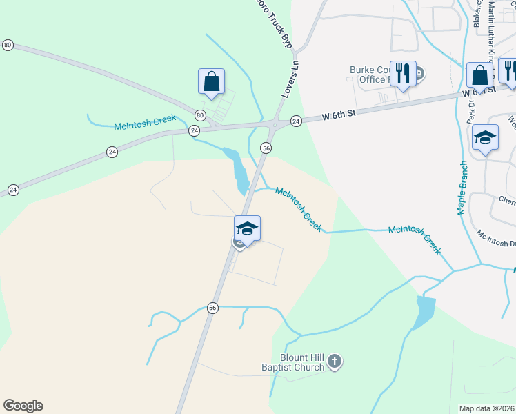 map of restaurants, bars, coffee shops, grocery stores, and more near 323 Georgia 56 in Waynesboro