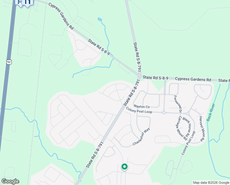 map of restaurants, bars, coffee shops, grocery stores, and more near 413 War Admiral Lane in Moncks Corner