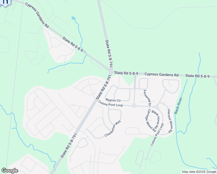 map of restaurants, bars, coffee shops, grocery stores, and more near 534 Wayton Circle in Moncks Corner