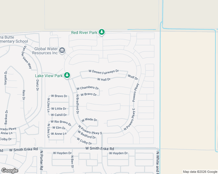 map of restaurants, bars, coffee shops, grocery stores, and more near 40560 West Chambers Drive in Maricopa