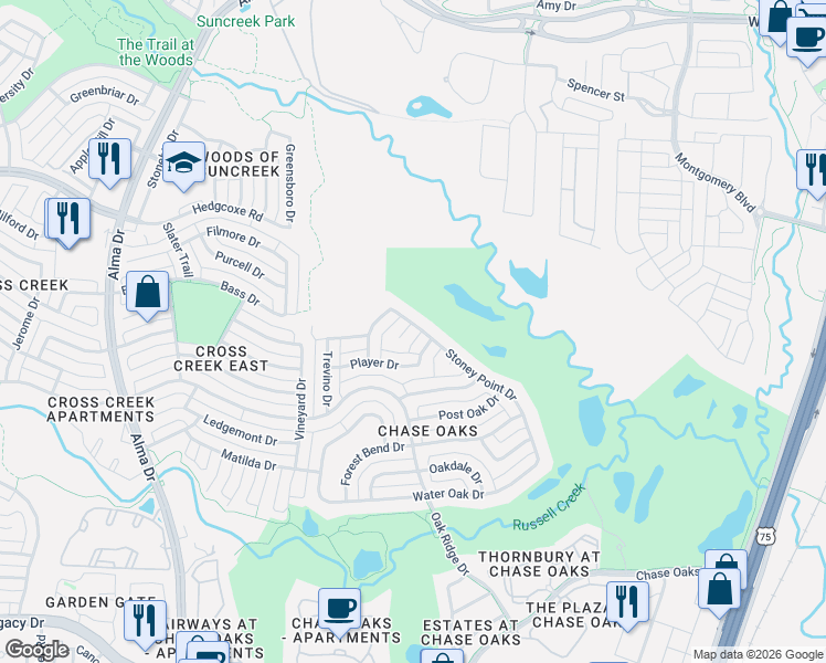 map of restaurants, bars, coffee shops, grocery stores, and more near 600 Nelson Court in Plano