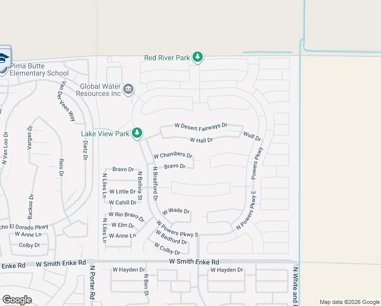 map of restaurants, bars, coffee shops, grocery stores, and more near 40708 West Chambers Drive in Maricopa