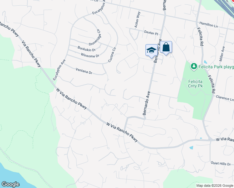 map of restaurants, bars, coffee shops, grocery stores, and more near 2554 Monterey Glen in Escondido