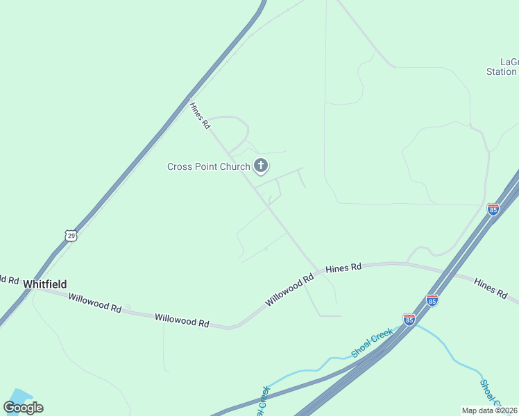 map of restaurants, bars, coffee shops, grocery stores, and more near 246 Hines Road in Hogansville