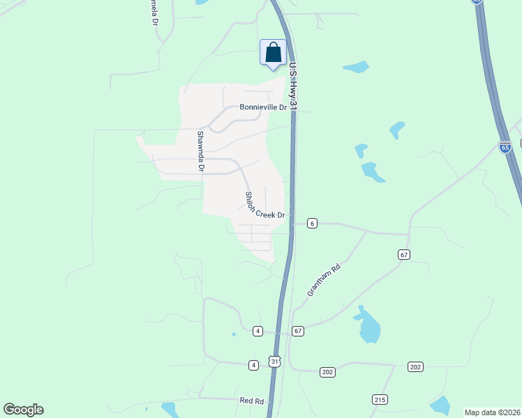 map of restaurants, bars, coffee shops, grocery stores, and more near 105 Cattail Lane in Calera