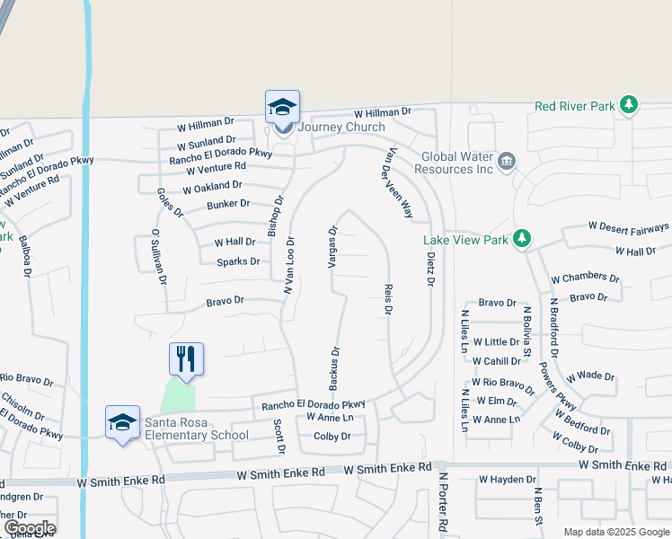 map of restaurants, bars, coffee shops, grocery stores, and more near 41956 Chambers Court in Maricopa