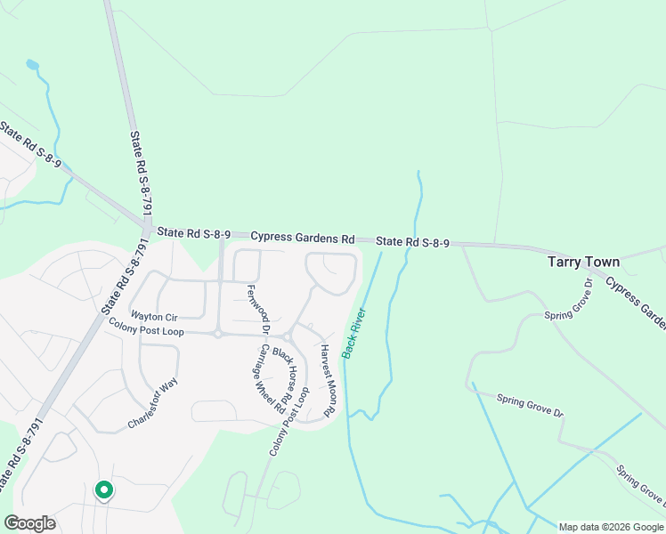 map of restaurants, bars, coffee shops, grocery stores, and more near 107 Orleans Court in Moncks Corner
