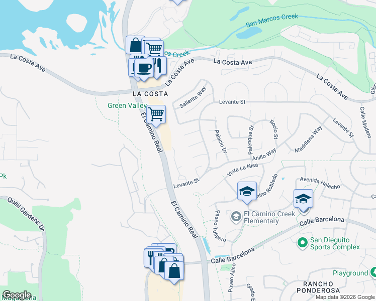 map of restaurants, bars, coffee shops, grocery stores, and more near 2011 Cima Court in Carlsbad