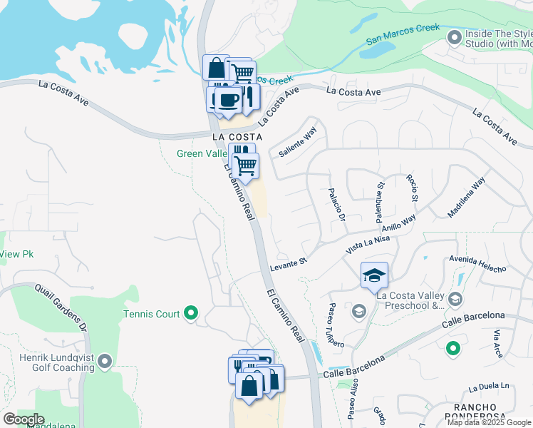 map of restaurants, bars, coffee shops, grocery stores, and more near 7737 Caminito Monarca in Carlsbad