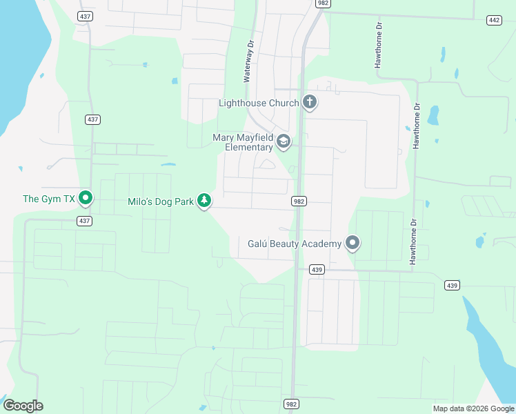 map of restaurants, bars, coffee shops, grocery stores, and more near 6650 Farm to Market Road 982 in Princeton