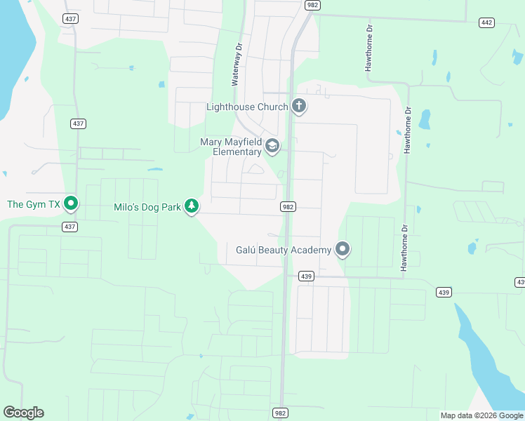 map of restaurants, bars, coffee shops, grocery stores, and more near 6700 Farm to Market Road 982 in Princeton
