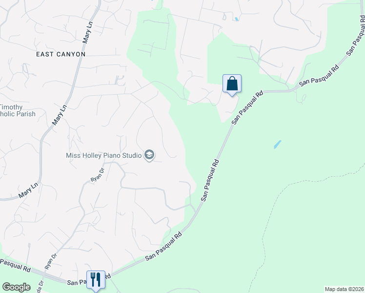 map of restaurants, bars, coffee shops, grocery stores, and more near 2955 Anaheim Street in Escondido