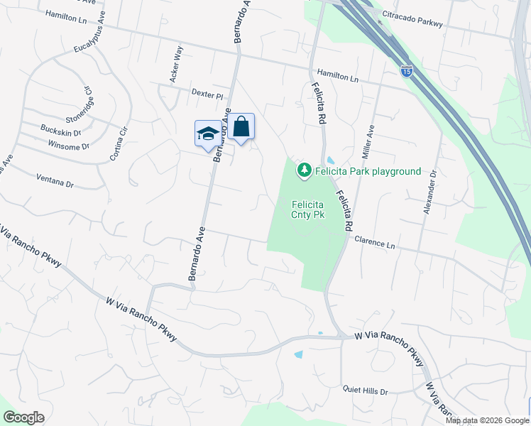 map of restaurants, bars, coffee shops, grocery stores, and more near 935 Oak Lane in Escondido