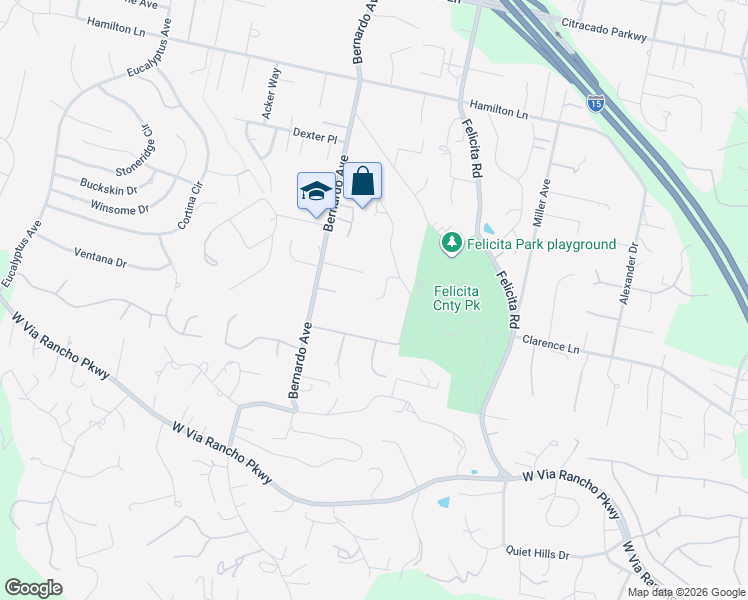 map of restaurants, bars, coffee shops, grocery stores, and more near 935 Oak Lane in Escondido