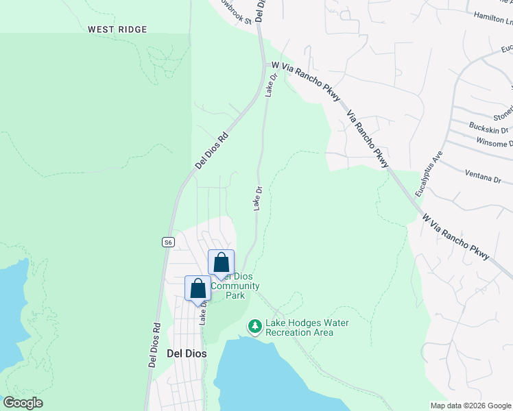 map of restaurants, bars, coffee shops, grocery stores, and more near 20302 Lake Drive in Escondido