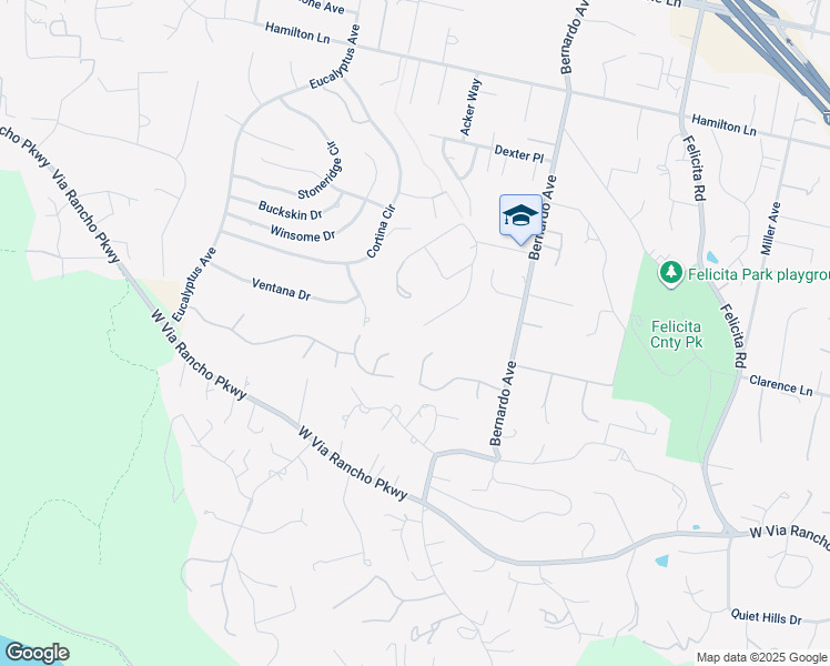 map of restaurants, bars, coffee shops, grocery stores, and more near 1288 Sunrise Way in Escondido