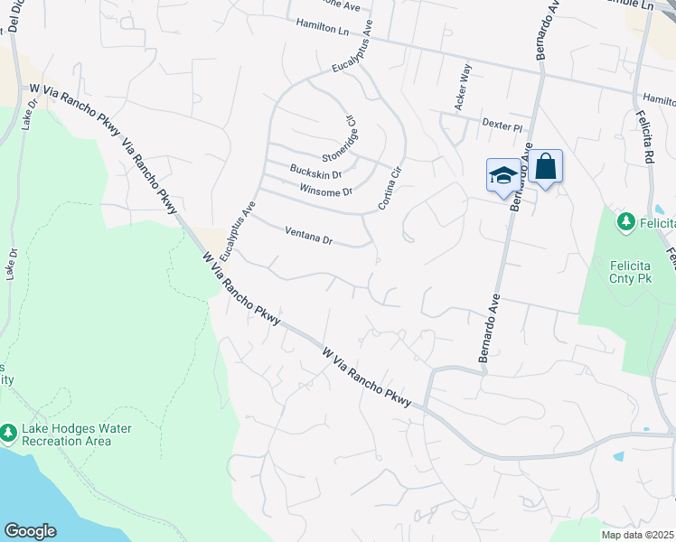 map of restaurants, bars, coffee shops, grocery stores, and more near 1474 Andorre Glen in Escondido