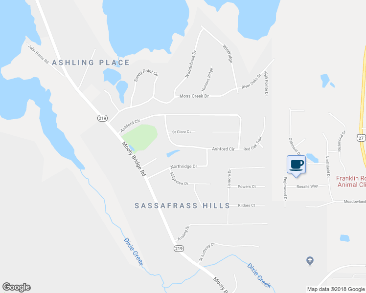 map of restaurants, bars, coffee shops, grocery stores, and more near 407 Ashford Circle in LaGrange