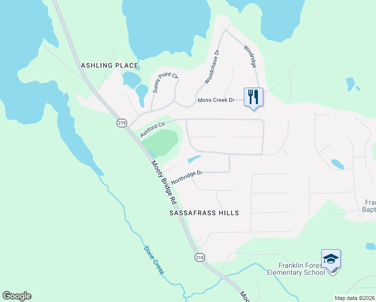 map of restaurants, bars, coffee shops, grocery stores, and more near 413 Ashford Circle in LaGrange