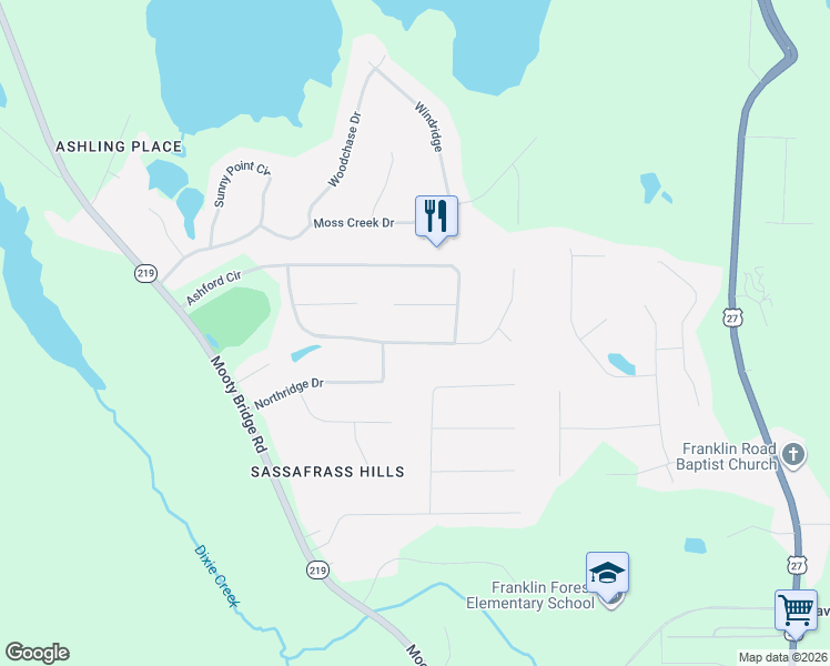 map of restaurants, bars, coffee shops, grocery stores, and more near 312 Ashford Circle in LaGrange