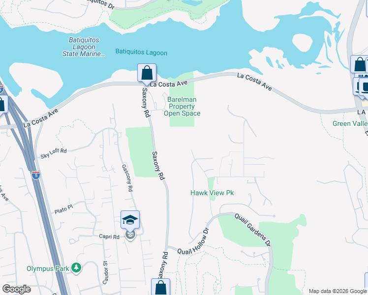 map of restaurants, bars, coffee shops, grocery stores, and more near 1786 Swallowtail Road in Encinitas
