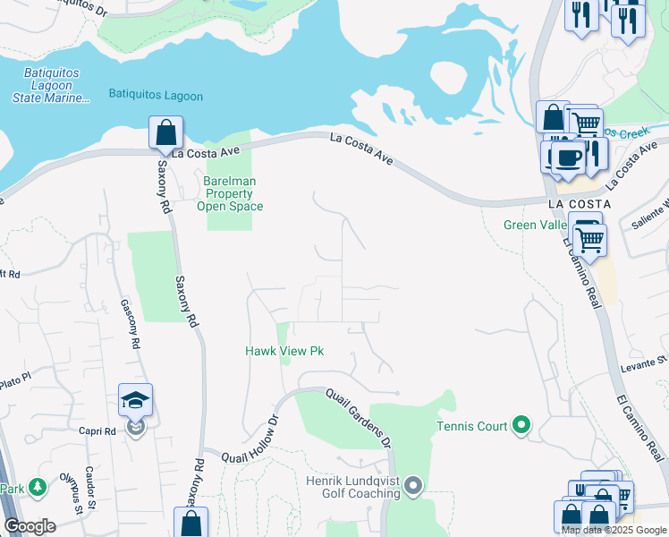 map of restaurants, bars, coffee shops, grocery stores, and more near 1386 Bello Mar Drive in Encinitas