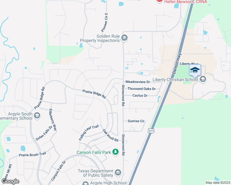 map of restaurants, bars, coffee shops, grocery stores, and more near 1514 Stonecrest Road in Argyle
