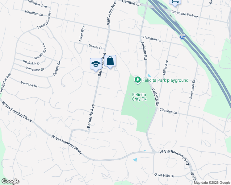 map of restaurants, bars, coffee shops, grocery stores, and more near 935 Oak Lane in Escondido