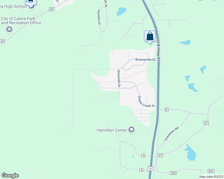 map of restaurants, bars, coffee shops, grocery stores, and more near 132-186 Shawnda Drive in Calera