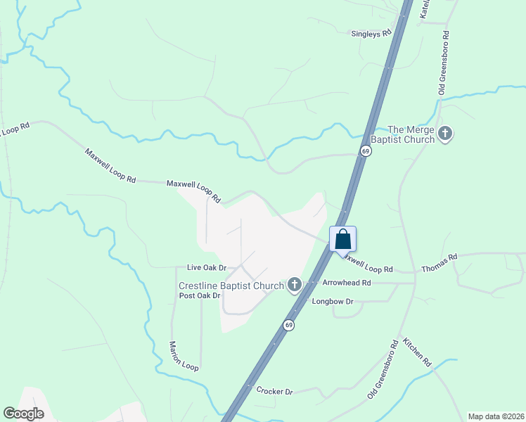 map of restaurants, bars, coffee shops, grocery stores, and more near 11270 Maxwell Loop Road in Tuscaloosa