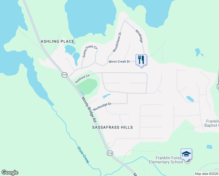 map of restaurants, bars, coffee shops, grocery stores, and more near 413 Ashford Circle in LaGrange