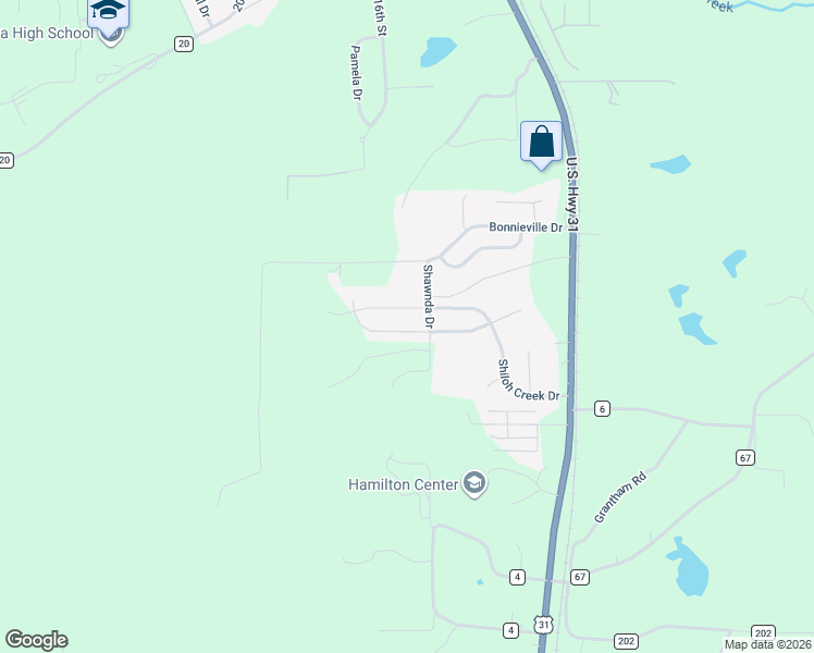 map of restaurants, bars, coffee shops, grocery stores, and more near 132-186 Shawnda Drive in Calera