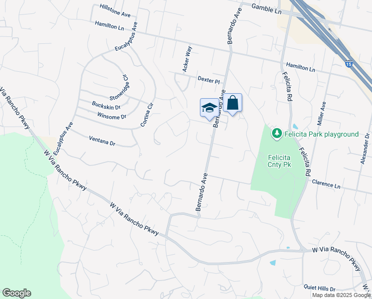 map of restaurants, bars, coffee shops, grocery stores, and more near 2865 Bernardo Avenue in Escondido