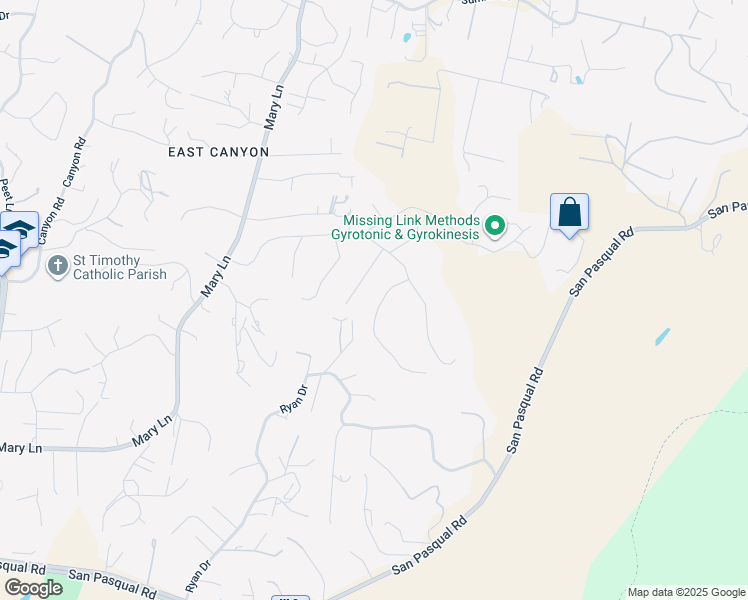 map of restaurants, bars, coffee shops, grocery stores, and more near 3051 Don Rolando in Escondido