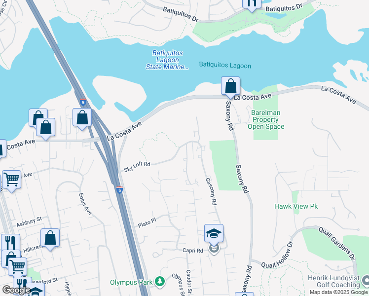 map of restaurants, bars, coffee shops, grocery stores, and more near 1762 Burgundy Road in Encinitas