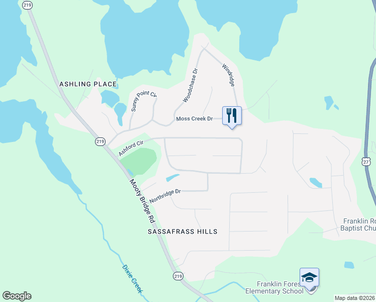 map of restaurants, bars, coffee shops, grocery stores, and more near 105 Saint Clare Court in LaGrange