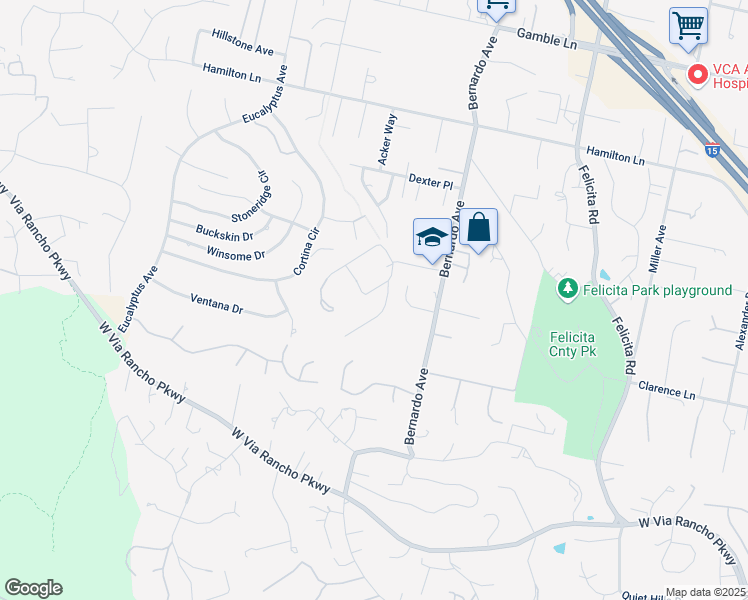 map of restaurants, bars, coffee shops, grocery stores, and more near 1229 Bernardo Ridge Place in Escondido
