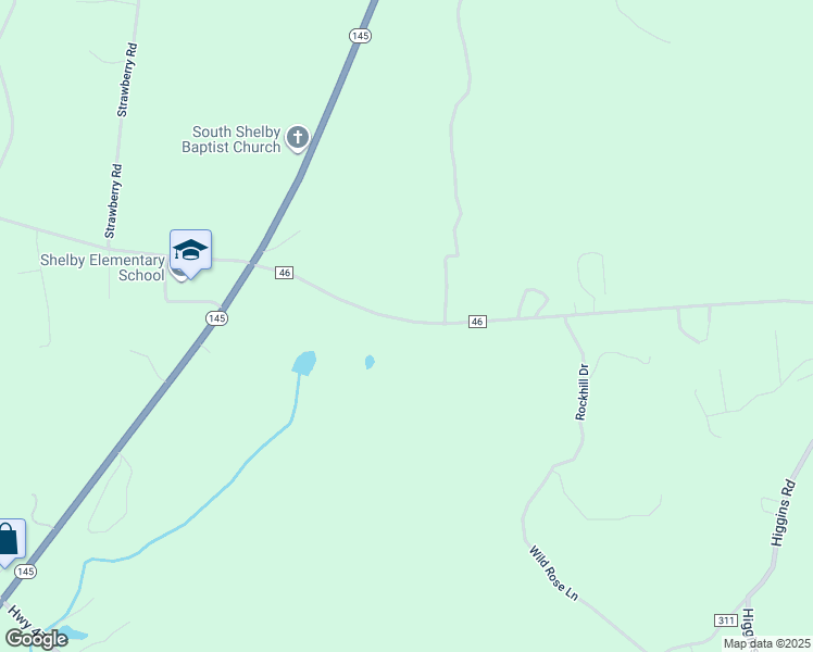 map of restaurants, bars, coffee shops, grocery stores, and more near 1239 County Road 46 in Shelby
