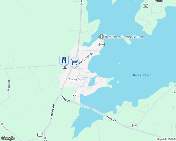 map of restaurants, bars, coffee shops, grocery stores, and more near 171 Spring Creek Camp Road in Shelby