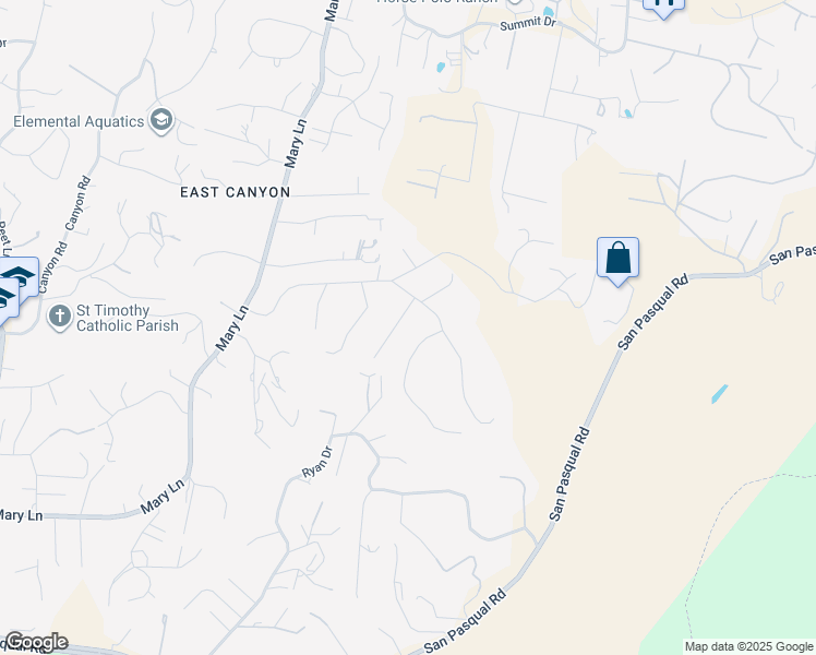 map of restaurants, bars, coffee shops, grocery stores, and more near 3034 Donee Diego Drive in Escondido