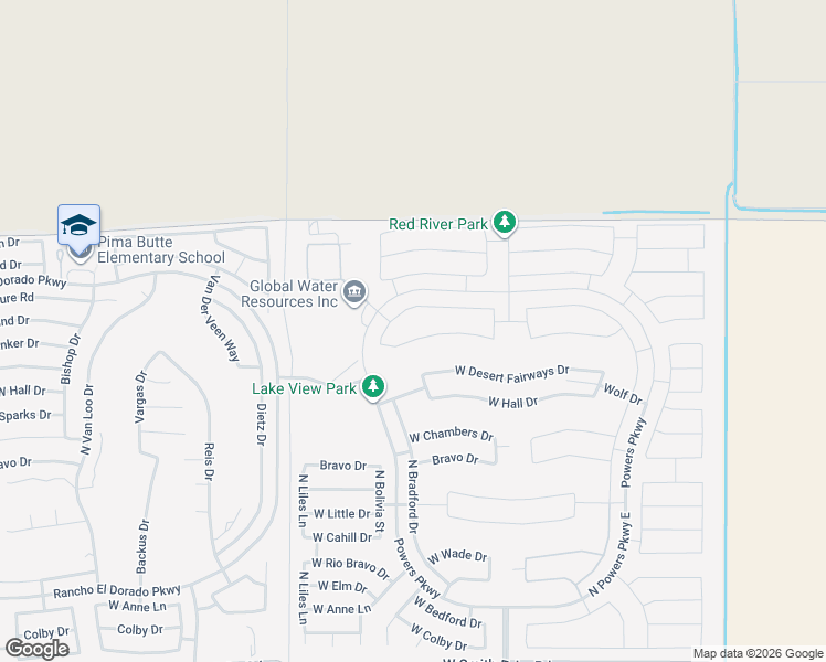 map of restaurants, bars, coffee shops, grocery stores, and more near 40970 West Agave Road in Maricopa