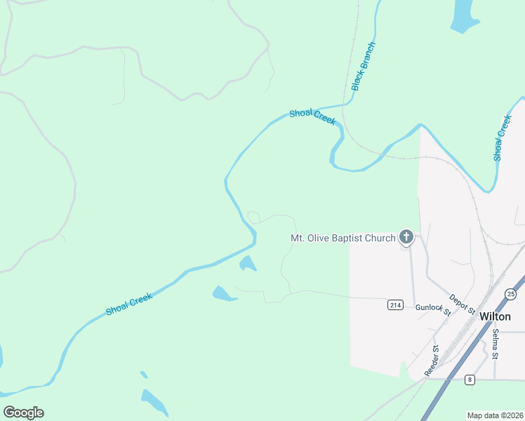 map of restaurants, bars, coffee shops, grocery stores, and more near Gunlock Street in Montevallo