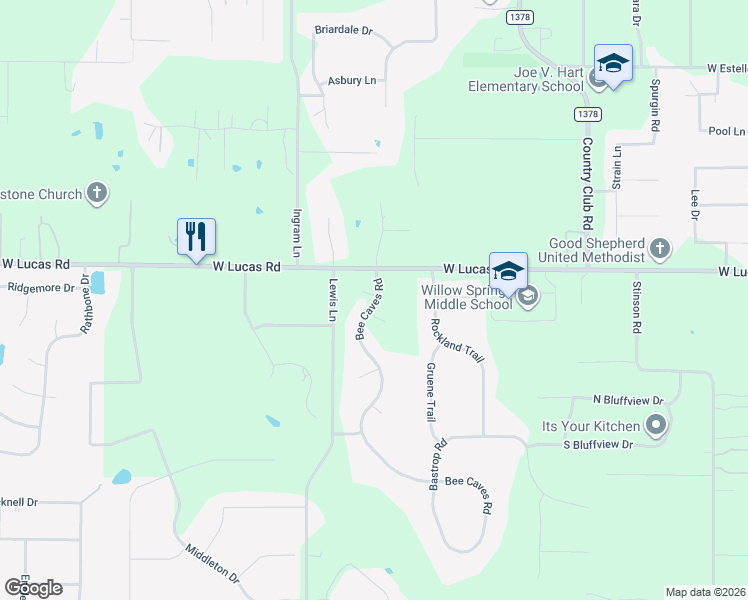 map of restaurants, bars, coffee shops, grocery stores, and more near 140 Bee Caves Road in Allen