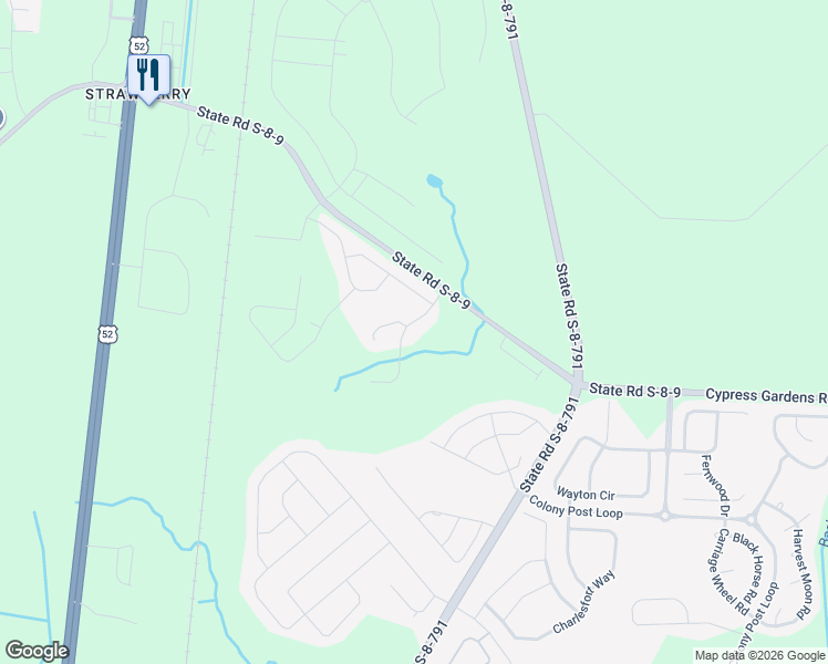 map of restaurants, bars, coffee shops, grocery stores, and more near 1021 Bald Cypress Drive in Moncks Corner
