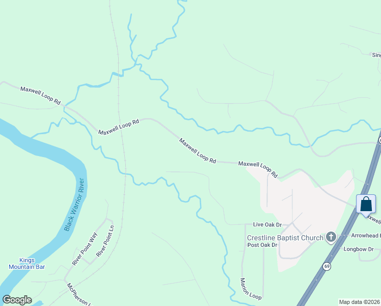 map of restaurants, bars, coffee shops, grocery stores, and more near 11550-11552 Maxwell Loop Road in Tuscaloosa