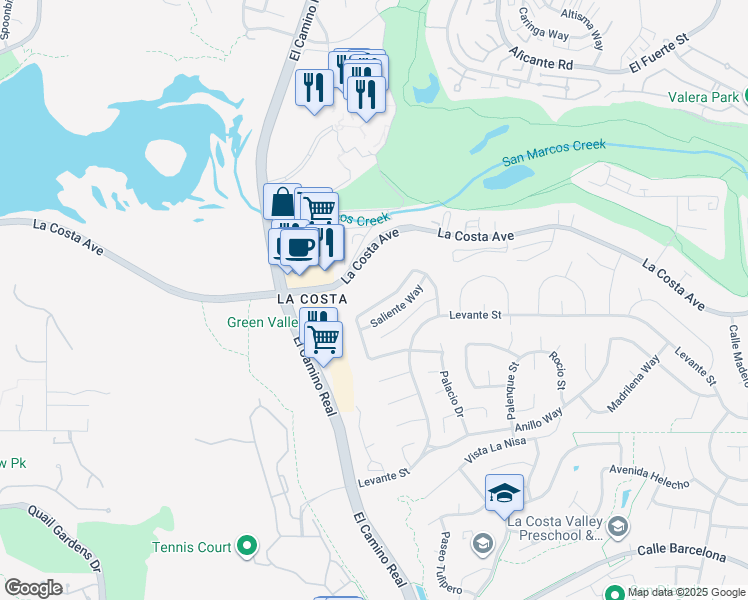 map of restaurants, bars, coffee shops, grocery stores, and more near 2010 Subida Terrace in Carlsbad
