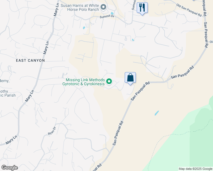 map of restaurants, bars, coffee shops, grocery stores, and more near 2893 Paseo Del Sol in Escondido