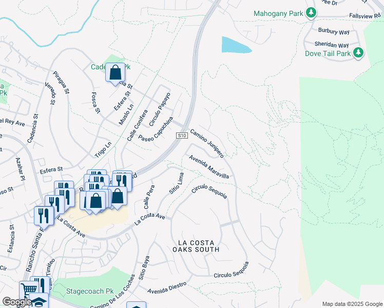 map of restaurants, bars, coffee shops, grocery stores, and more near 3508 Avenida Maravilla in Carlsbad